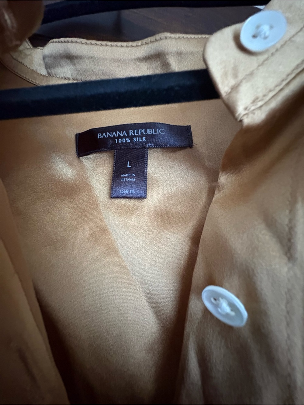 Banana Republic Gold 100% Silk Dress - Picture 3 of 5